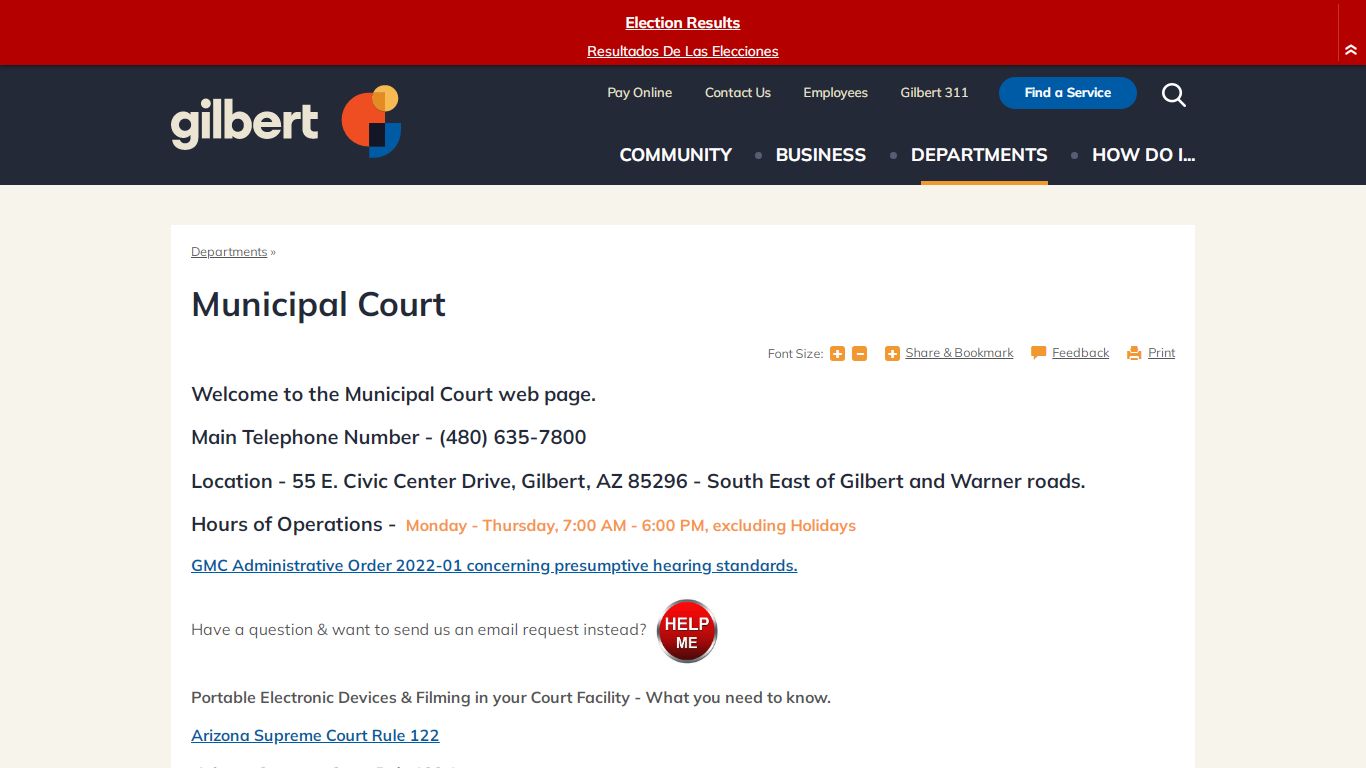 Municipal Court | Town of Gilbert, Arizona