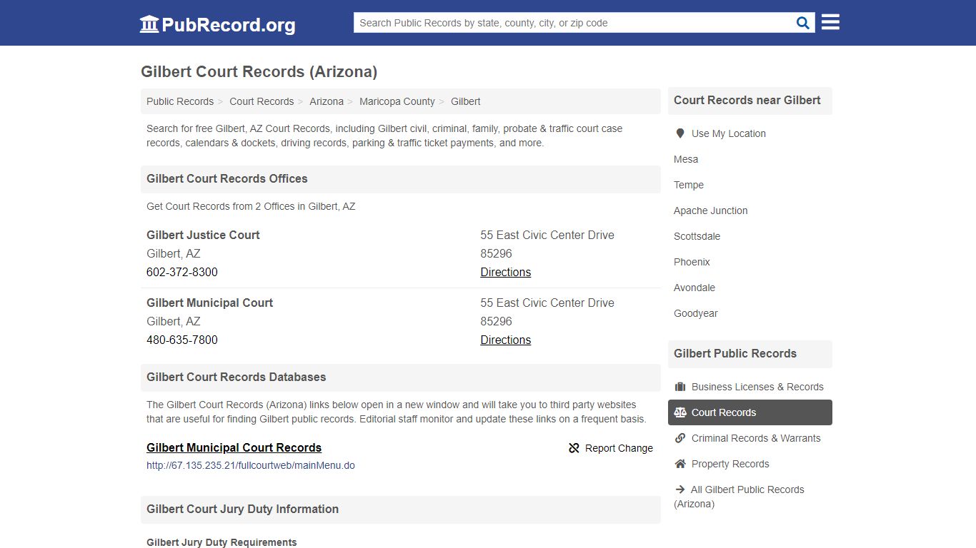 Free Gilbert Court Records (Arizona Court Records)